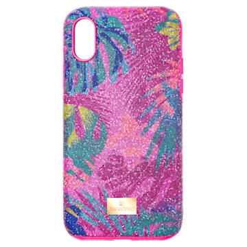Tropical smartphone case, Leaf, iPhone® X/XS, Multicoloured - Swarovski, 5522096