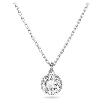 Necklace Crystal Cubic Zirconia White and Plated Rhodium