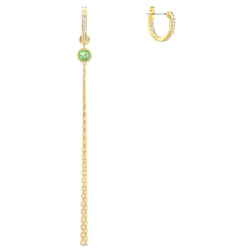 Swarovski Symbolic drop earrings, Lotus, Green, Gold-tone plated - Swarovski, 5522840