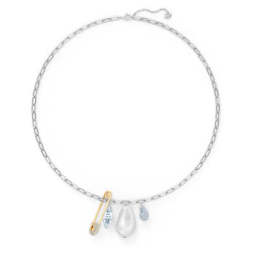 So Cool Cluster necklace, White, Mixed metal finish - Swarovski, 5522875