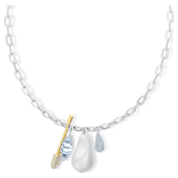 So Cool Cluster Necklace, White, Mixed metal finish - Swarovski, 5522875
