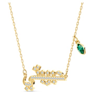 Swarovski Symbolic Love necklace, Green, Gold-tone plated - Swarovski, 5525083