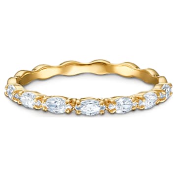 Vittore ring, Marquise cut, White, Gold-tone plated - Swarovski, 5525118