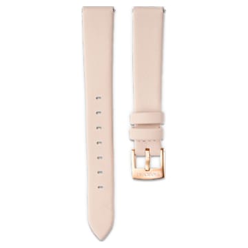 14mm watch strap, Leather, Light pink, Rose gold-tone finish - Swarovski, 5526323
