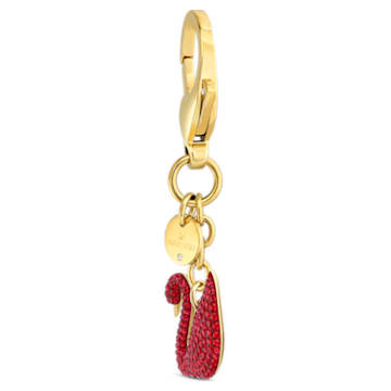 Swan bag charm, Red, Gold-tone plated - Swarovski, 5526754
