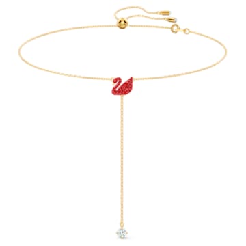 Swarovski Iconic Swan 項鏈, 天鵝, 紅色, 鍍金色色調 - Swarovski, 5527408
