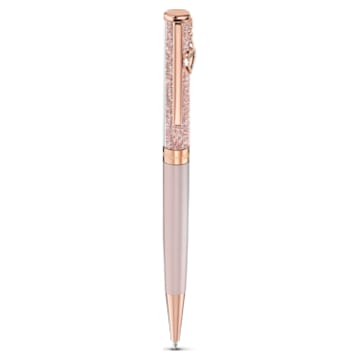 Kuličkové pero Crystalline, Srdce, Odstín růžového zlata, Růžově lakováno, pokoveno v růžovozlatém odstínu - Swarovski, 5527536