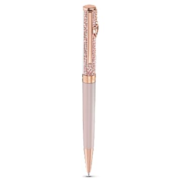 Stylo à bille Crystalline, Cœur, Ton or rose, Laqué rose, placage de ton or rose - Swarovski, 5527536