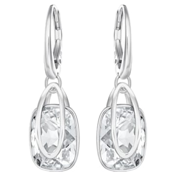 Holding pierced earrings, White, Rhodium plated - Swarovski, 5528487