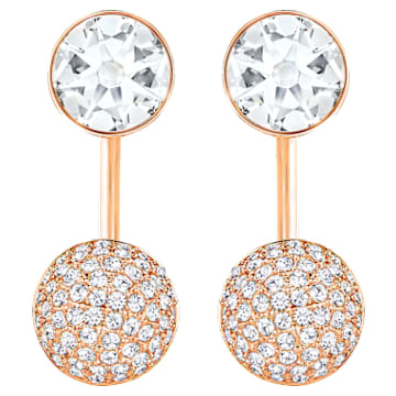 Forward イヤージャケット, ラウンドカット, ホワイト, ローズゴールドトーン・プレーティング - Swarovski, 5528490