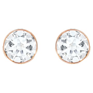 Forward 耳環袋, 圓形切割, 白色, 鍍玫瑰金色調 - Swarovski, 5528490