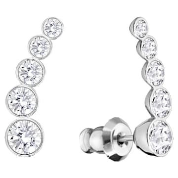 Harley 耳廓耳环, 圆形切割, 白色, 镀铑 - Swarovski, 5528502