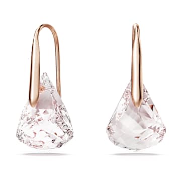 Lunar 水滴形耳环, 粉红色, 镀玫瑰金色调 - Swarovski, 5528509