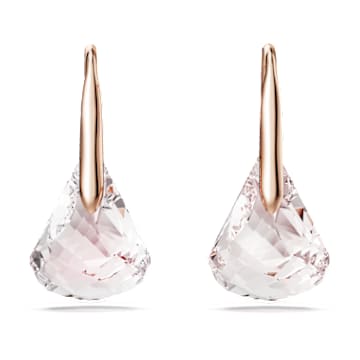 Lunar 水滴形耳環, 粉紅色, 鍍玫瑰金色調 - Swarovski, 5528509