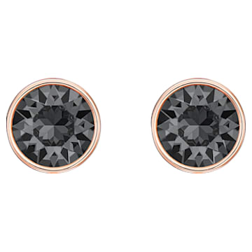 Lattitude 水滴形耳環, 黑色, 鍍玫瑰金色調 - Swarovski, 5528512