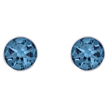 Forward pierced earring jackets, Blue, Palladium plated - Swarovski, 5528514