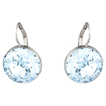 Bella drop earrings, Blue, Rhodium plated - Swarovski, 5528515