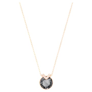 Bella V 链坠, 圆形切割, 灰色, 镀玫瑰金色调 - Swarovski, 5528552