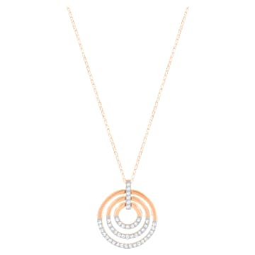 Circle 펜던트, 라운드 쉐입, 화이트, 믹스 메탈 피니시 - Swarovski, 5528565