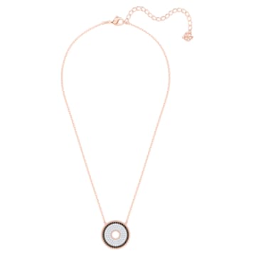 Lollypop necklace, Black, Rose-gold tone plated - Swarovski, 5528723