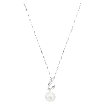 Gabriella 펜던트, 화이트, 로듐 플래팅 - Swarovski, 5528731