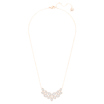 Baron 项链, 叶子, 白色, 镀玫瑰金色调 - Swarovski, 5528751