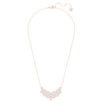 Baron necklace, White, Rose gold-tone plated - Swarovski, 5528751