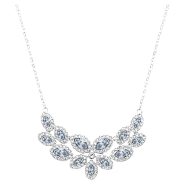 Baron 項鏈, 葉, 灰色, 鍍白金色 - Swarovski, 5528900