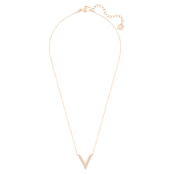 Collar Delta, Blanco, Baño tono oro rosa - Swarovski, 5528910
