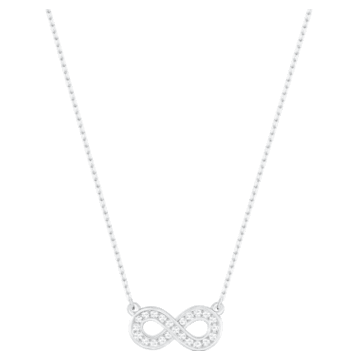 Collar Infinity, Blanco, Baño de rodio - Swarovski, 5528911