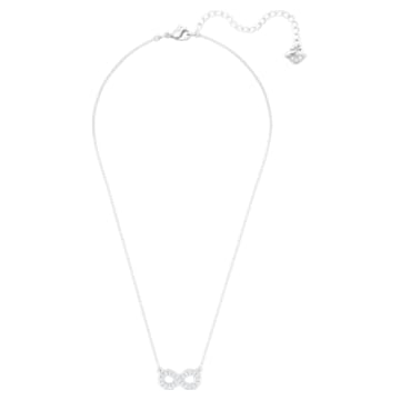 Infinity necklace, White, Rhodium plated - Swarovski, 5528911