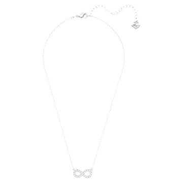Latisha necklace, Infinity, White, Rhodium plated - Swarovski, 5528911