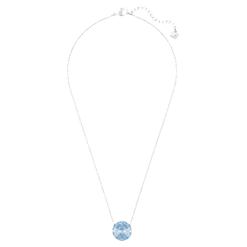 Globe 项链, 圆形切割, 蓝色, 镀铑 - Swarovski, 5528921