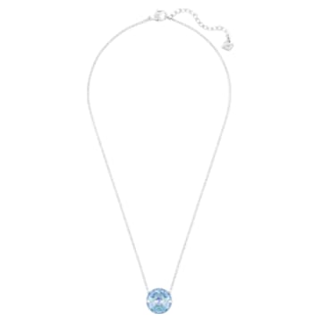 Globe necklace, Round cut, Blue, Rhodium plated - Swarovski, 5528921