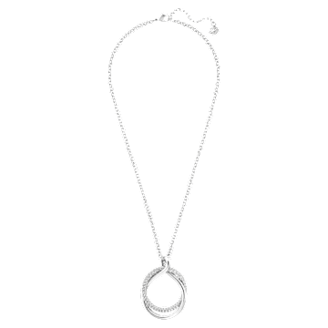 Pendentif Exact, Forme ronde, Blanc, Métal rhodié - Swarovski, 5528922