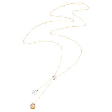 Forward Y 네크리스, 화이트, 로즈골드 톤 플래팅 - Swarovski, 5528924