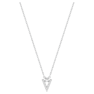 Funk necklace, White, Rhodium plated - Swarovski, 5528933
