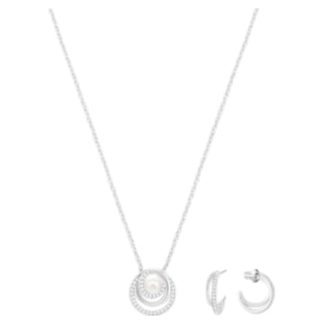 Free Pearl set, White, Rhodium plated - Swarovski, 5528946