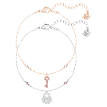 Crystal Wishes 手鏈, 套裝 (2), 鎖, 粉紅色, 多種金屬潤飾 - Swarovski, 5529346