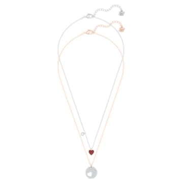 Crystal Wishes 鏈墜, 套裝 (2), 心形, 紅色, 多種金屬潤飾 - Swarovski, 5529569