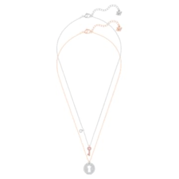 Crystal Wishes Key pendant, Pink, Mixed metal finish - Swarovski, 5529570