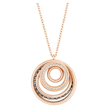 Dynamic ペンダント, ラウンドシェイプ, グレー, ローズゴールドトーン・プレーティング - Swarovski, 5529579