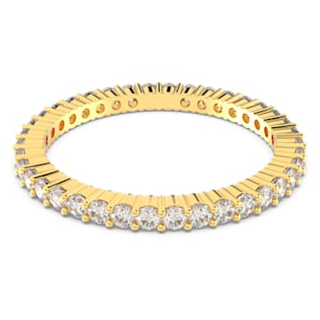 Vittore ring, Round cut, White, Gold-tone plated