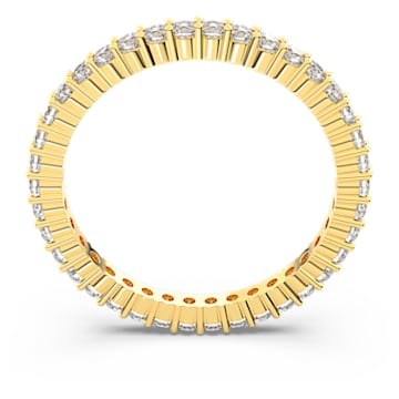 Vittore ring, Round cut, White, Gold-tone plated - Swarovski, 5531165