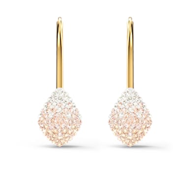 Fun drop earrings, Pink, Gold-tone plated - Swarovski, 5533022