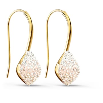 Fun drop earrings, Pink, Gold-tone plated - Swarovski, 5533022