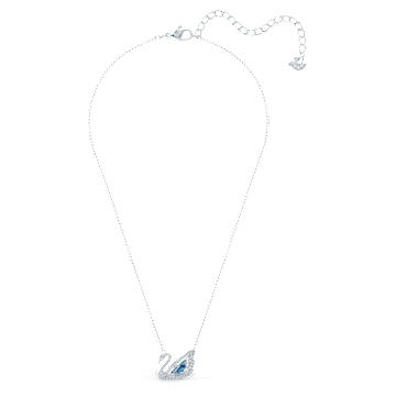 Dancing Swan Halskette, Schwan, Blau, Rhodiniert - Swarovski, 5533397