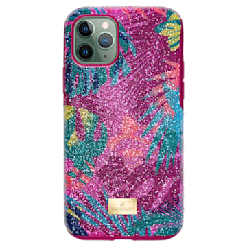 Tropical smartphone case, Leaf, iPhone® 11 Pro, Multicolored - Swarovski, 5533960
