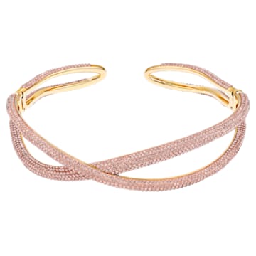 Tigris 束颈项链, 粉紅色, 鍍金色色調 - Swarovski, 5534515