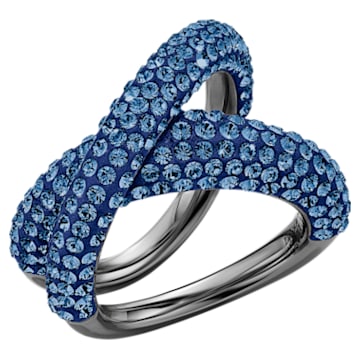 Tigris ring, Blue, Ruthenium plated - Swarovski, 5534525
